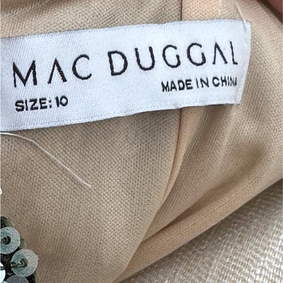 Mac Duggal [ 10 ]  Embellished Floral One Shoulder Gown Black 49574 NWT $698 - Picture 15 of 16